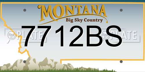 7712BS Montana License Plate