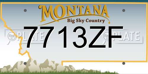 7713ZF Montana License Plate