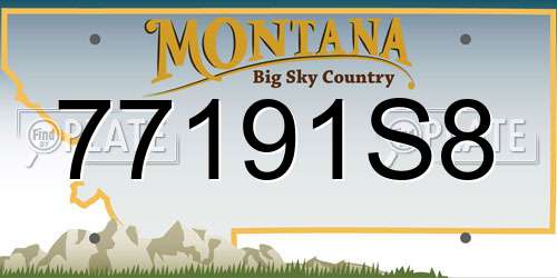 77191S8 Montana License Plate