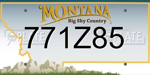 771Z85 Montana License Plate
