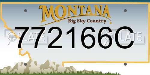 772166C Montana License Plate