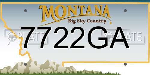 7722GA Montana License Plate