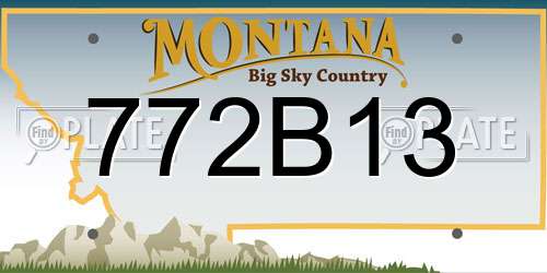 772B13 Montana License Plate