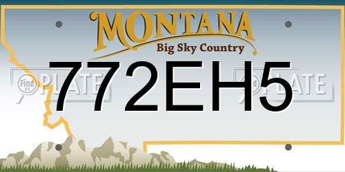 772EH5 Montana License Plate