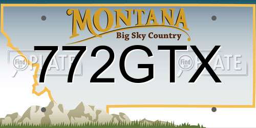 772GTX Montana License Plate