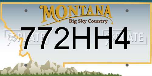 772HH4 Montana License Plate