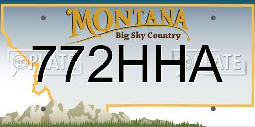 772HHA Montana License Plate