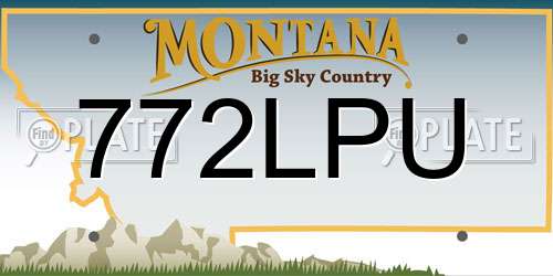 772LPU Montana License Plate