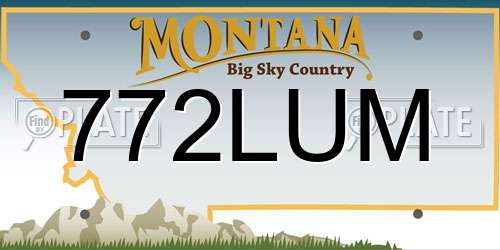 772LUM Montana License Plate