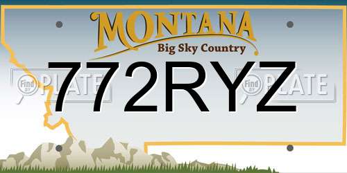 772RYZ Montana License Plate