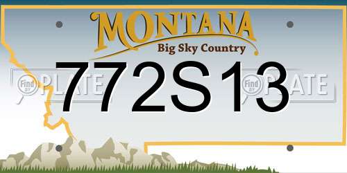 772S13 Montana License Plate