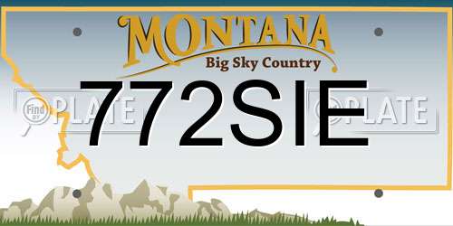 772SIE Montana License Plate