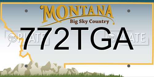 772TGA Montana License Plate