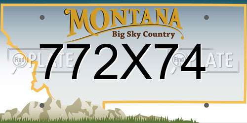 772X74 Montana License Plate