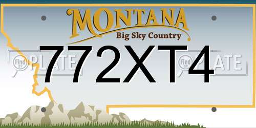 772XT4 Montana License Plate