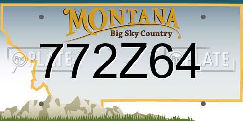 772Z64 Montana License Plate