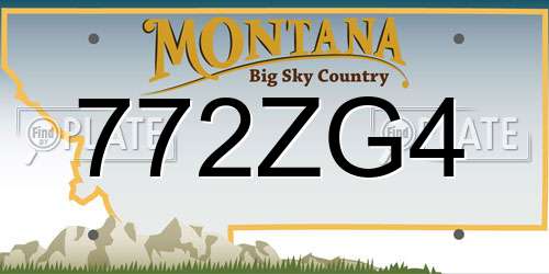 772ZG4 Montana License Plate