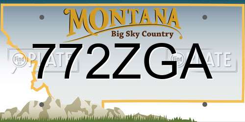 772ZGA Montana License Plate