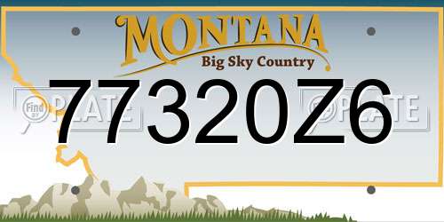 77320Z6 Montana License Plate