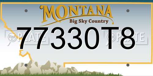 77330T8 Montana License Plate