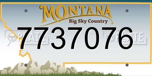 7737076 Montana License Plate