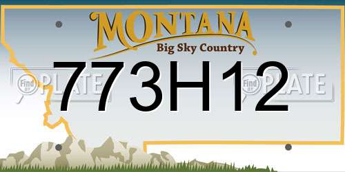 773H12 Montana License Plate