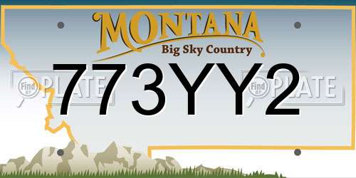 773YY2 Montana License Plate