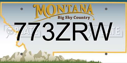 773ZRW Montana License Plate