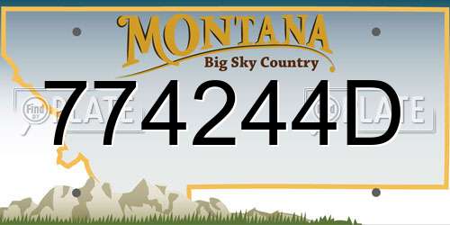 774244D Montana License Plate