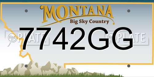 7742GG Montana License Plate