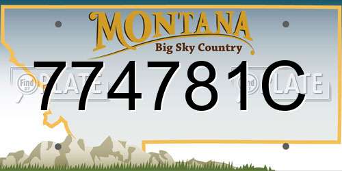 774781C Montana License Plate