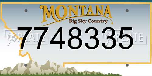 7748335 Montana License Plate