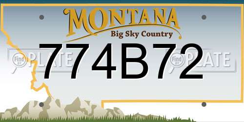 774B72 Montana License Plate