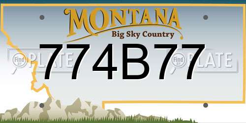 774B77 Montana License Plate