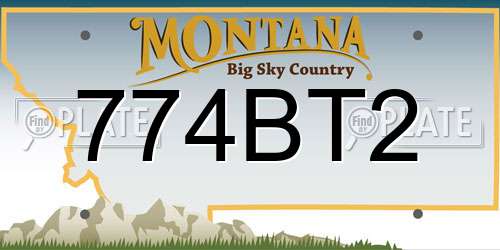 774BT2 Montana License Plate