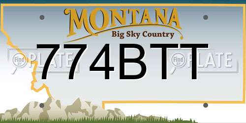 774BTT Montana License Plate