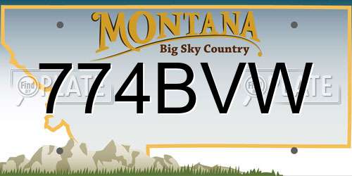 774BVW Montana License Plate