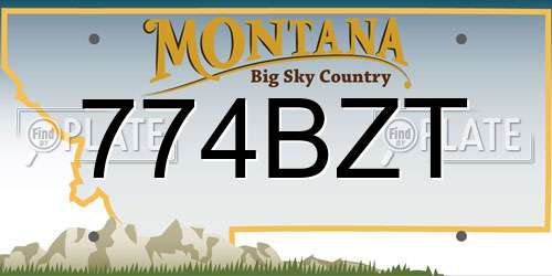 774BZT Montana License Plate