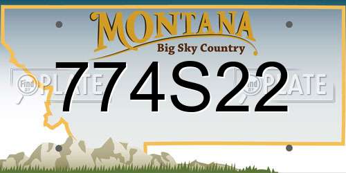 774S22 Montana License Plate