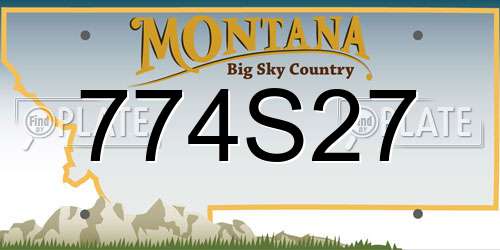 774S27 Montana License Plate
