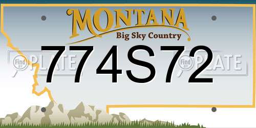 774S72 Montana License Plate
