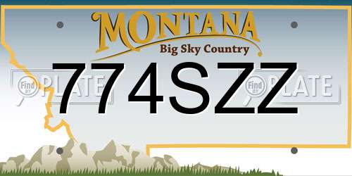 774SZZ Montana License Plate