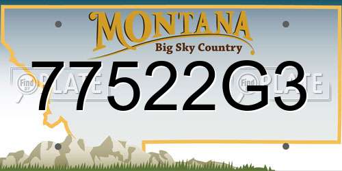 77522G3 Montana License Plate