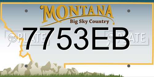 7753EB Montana License Plate