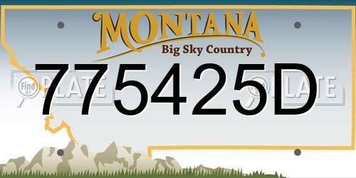 775425D Montana License Plate