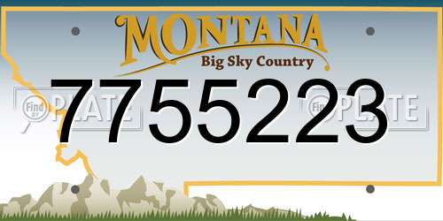 7755223 Montana License Plate