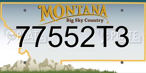 77552T3 Montana License Plate