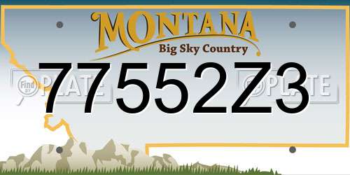 77552Z3 Montana License Plate