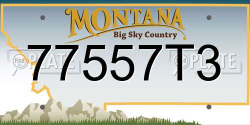 77557T3 Montana License Plate