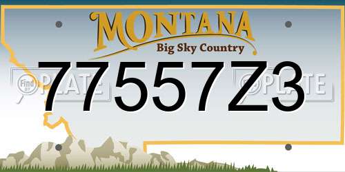 77557Z3 Montana License Plate